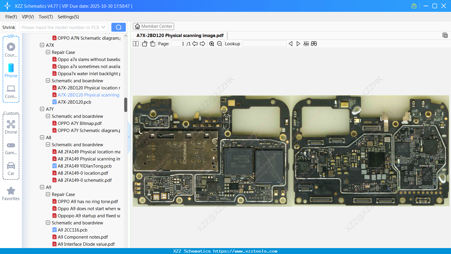 OPPO A7X-2BD120 Physical Scanning Image